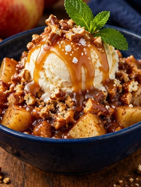 Salted Caramel Apple Crumble
